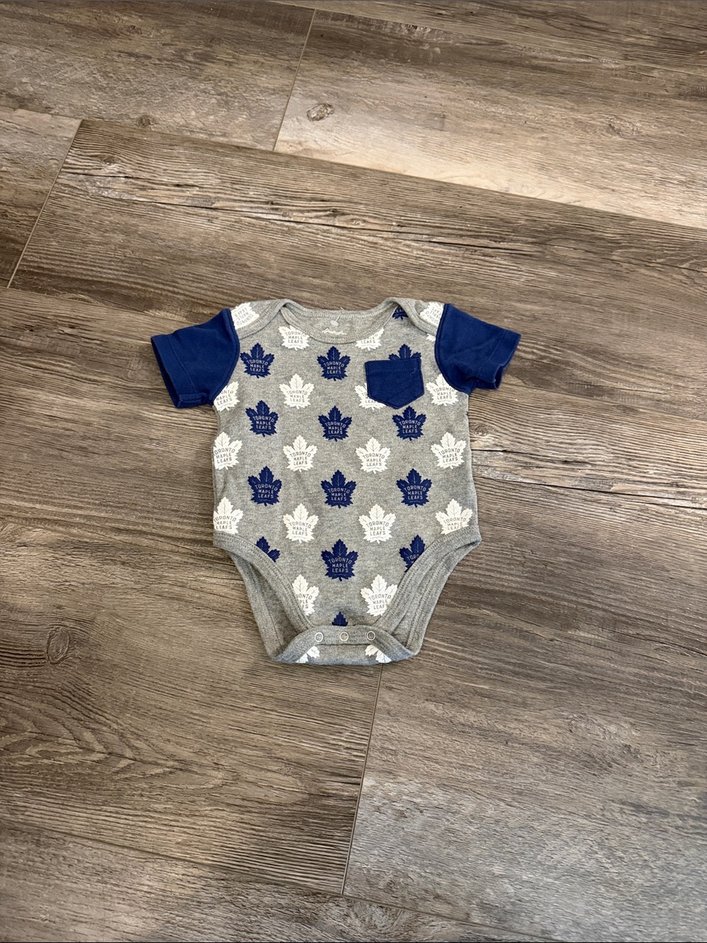 NHL Grey & Blue Maple Leaf Baby Bodysuit